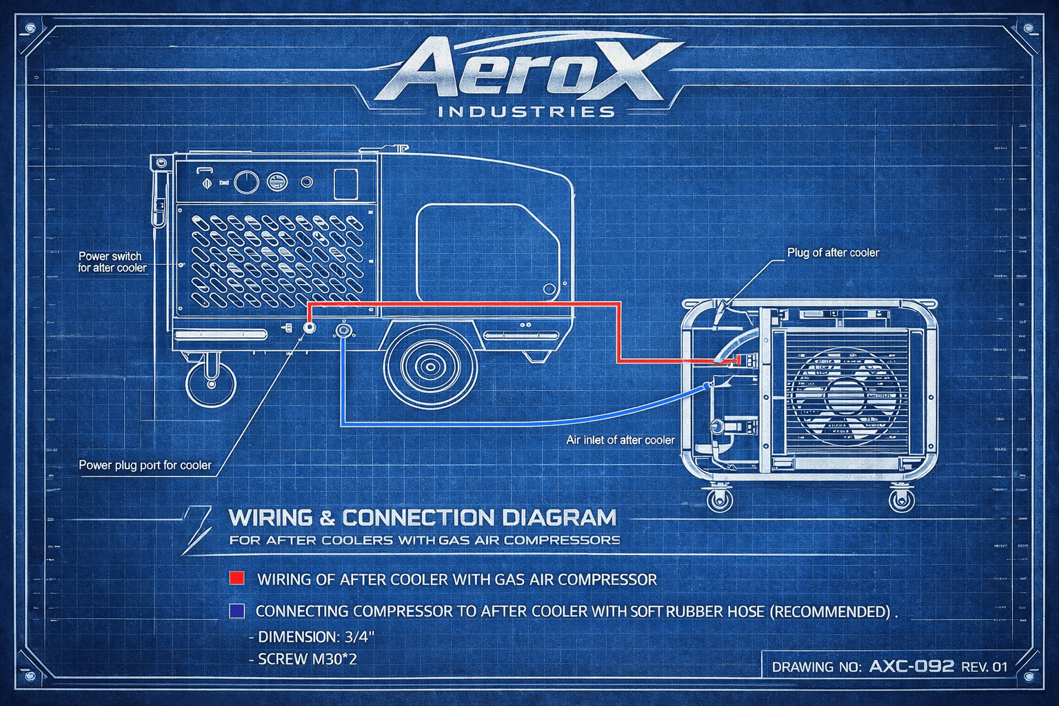 AeroX RS60g 60 CFM Gasoline Rotary Screw Air Compressor – 22HP Honda GX690 – 145 PSI Continuous Duty - Image 13